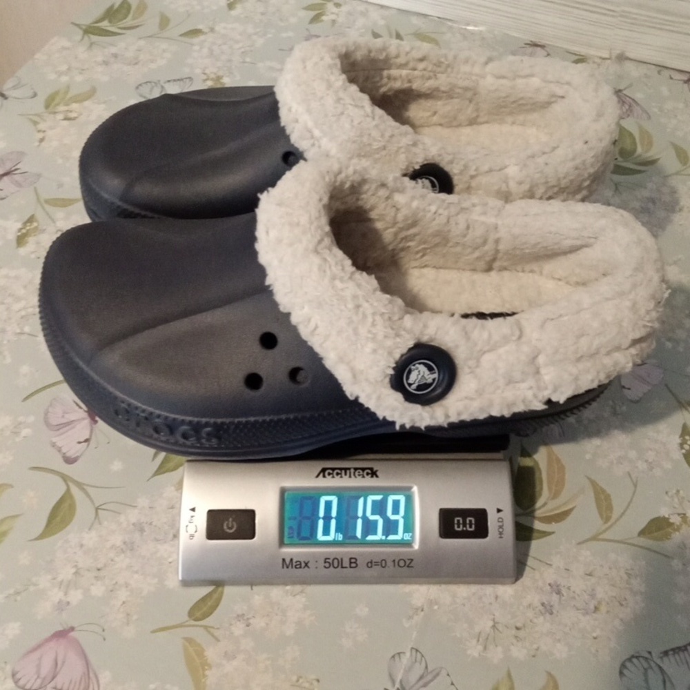 CROCS Blitzen11 Mule Navy Fur Slip On Shoes Outside Inside Womens 9 - Picture 9 of 9